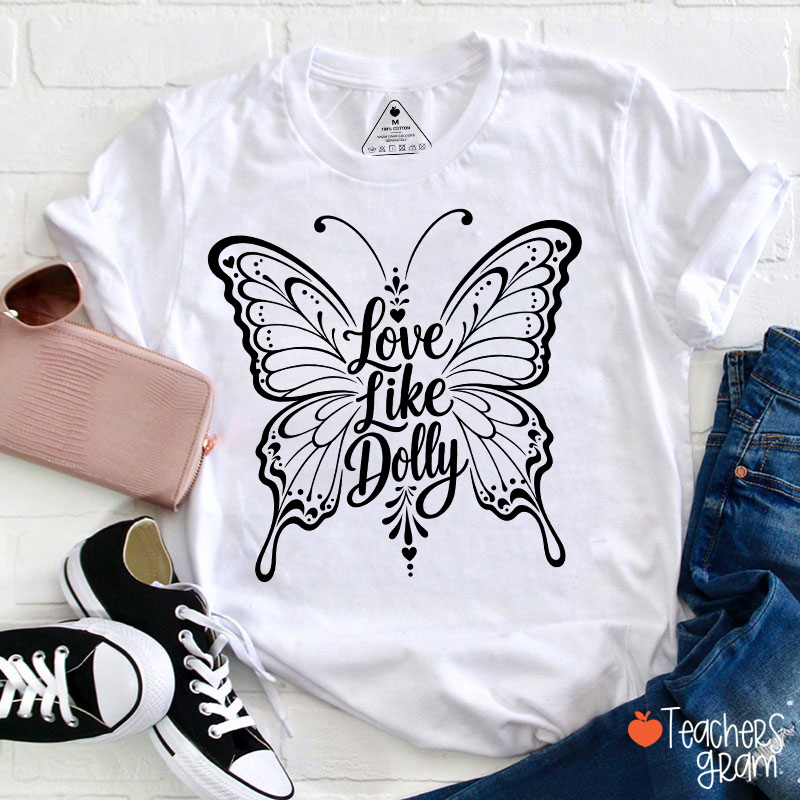 Love Ornate Lace Butterfly Teacher T-Shirt