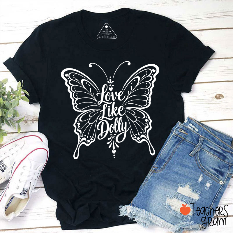 Love Ornate Lace Butterfly Teacher T-Shirt