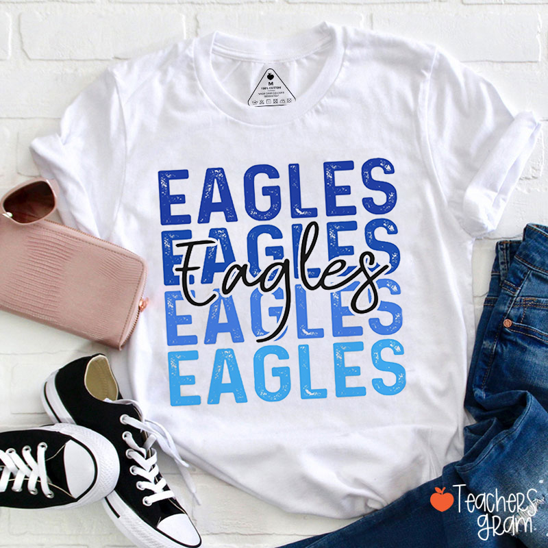 Personalized Mascot Color Gradient Design Teacher T-Shirt
