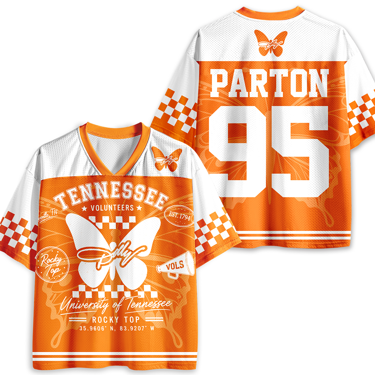  Volunteers Rocky Top Butterfly Teacher Mesh Jersey