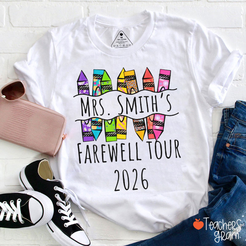 Personalized Farewell Tour Officially Retirement Teacher T-Shirt