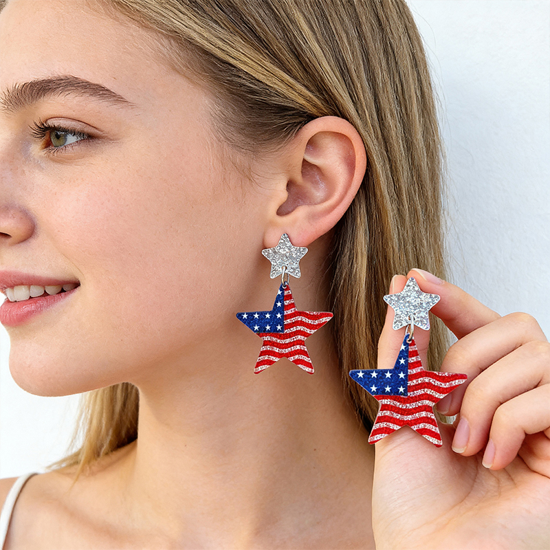 American Independence Day Teacher Acrylic Earrings