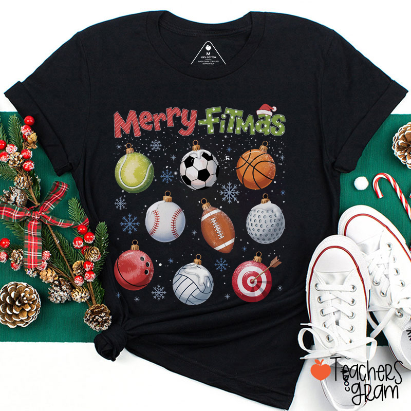 Merry Fitmas Teacher T-Shirt