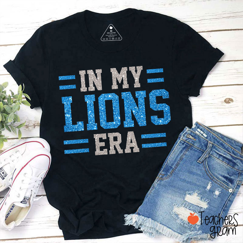 Personalized Mascot Glitter In My School Spirit Era Teacher T-Shirt