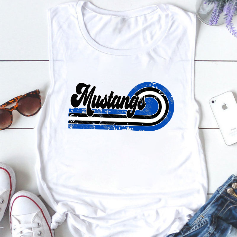 Personalized Retro Mascot School Spirit Teacher Tank Top