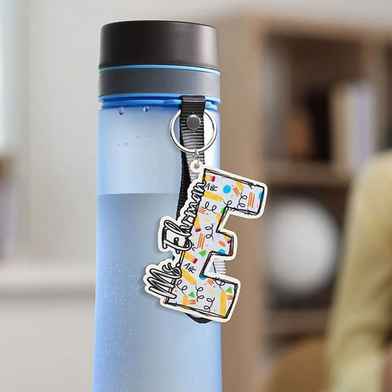 Personalized Graffiti Pencil Apple Style Acrylic Keychain Keychain