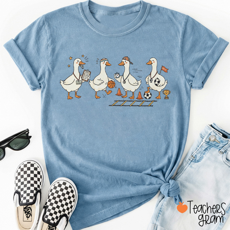 Silly Goose Sport Coach Doodle Graphic Teacher T‑Shirt