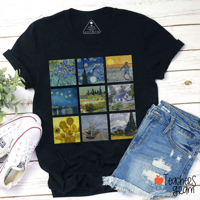 Vintage Aesthetic Comfort Colors For Art Teacher T-Shirt