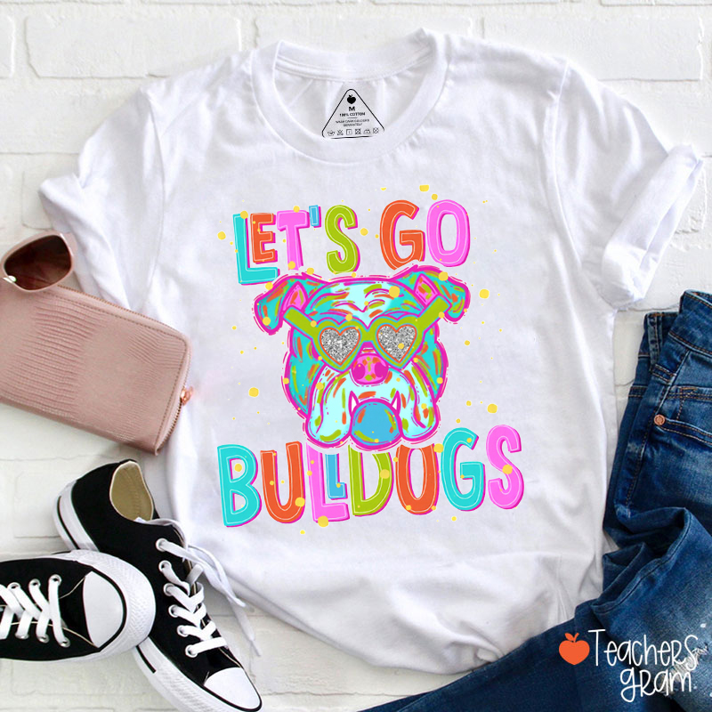 Personalized Let's Go Neon Mascot Game Day Teacher T-Shirt