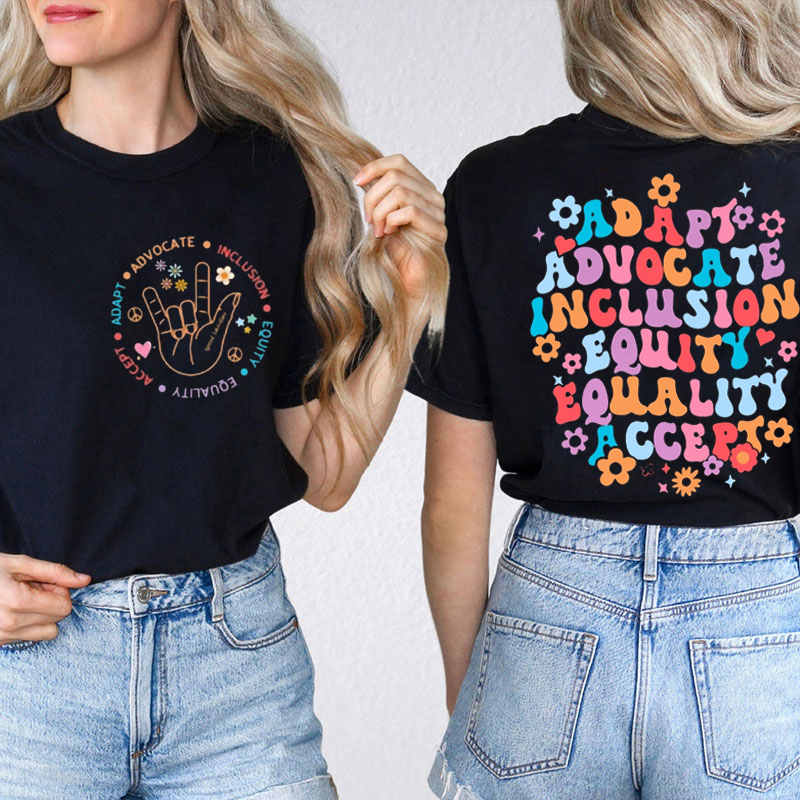 Groovy Special Education Teacher Two Sided T-Shirt