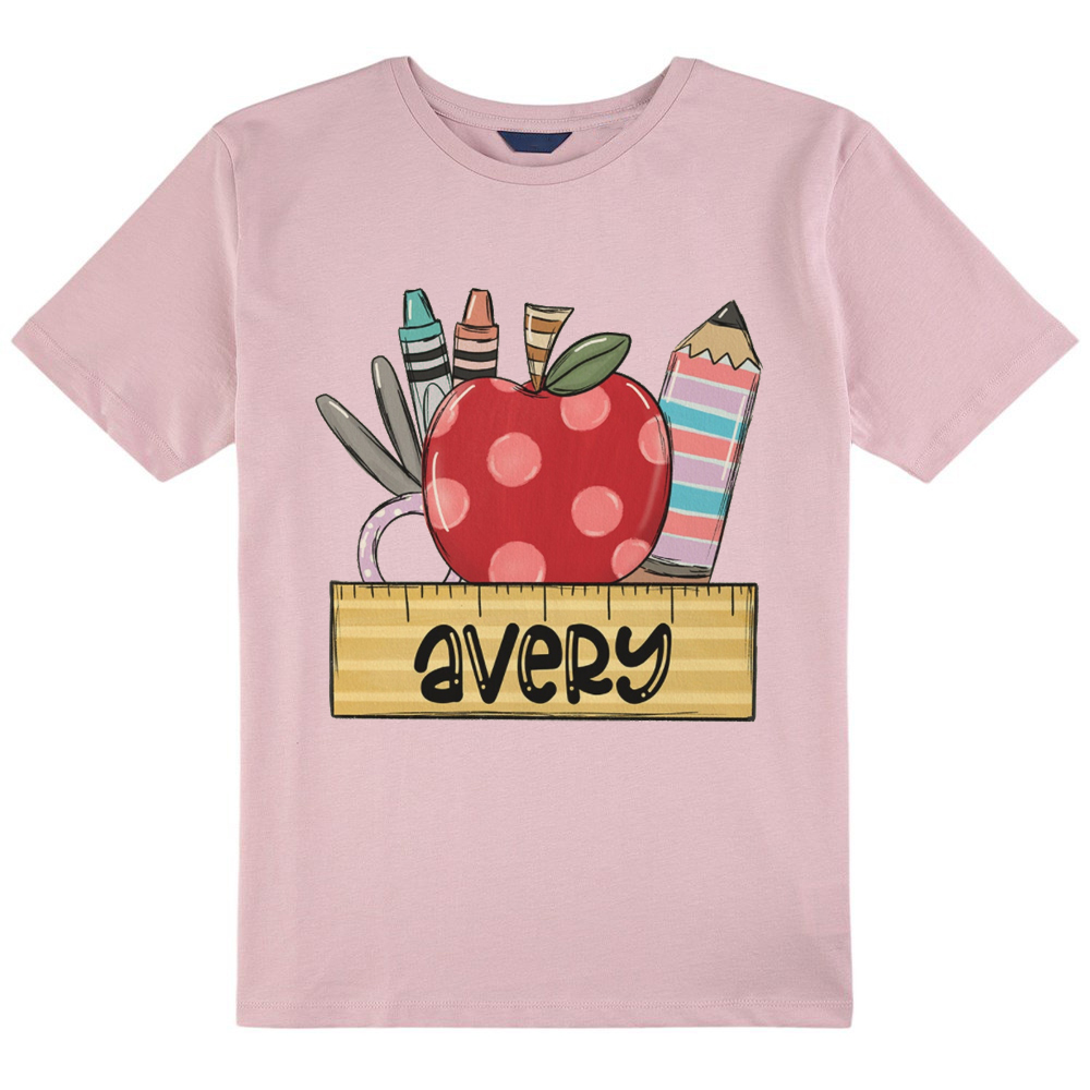 Personalized Cute Learning Supplies My Name Is Class T-Shirt