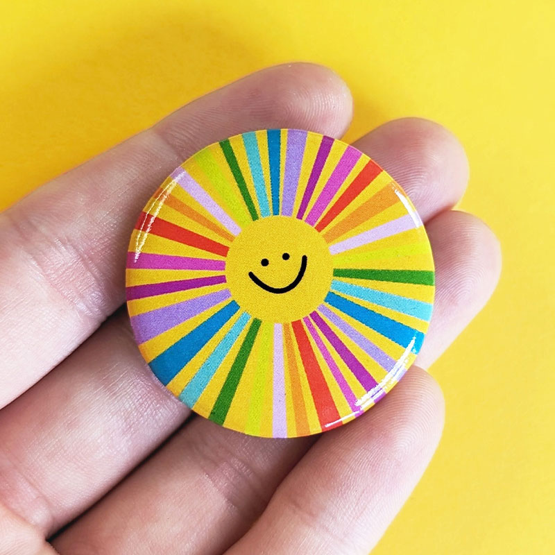 Cute Sunshine Smile Teacher Pinback Button