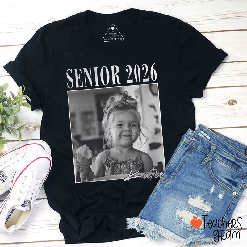 Personalized Photo Vintage Graduation Teacher T-Shirt