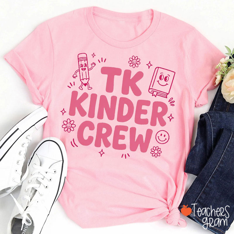 Personalized Grade Cartoon Pencil Book Teacher T‑Shirt