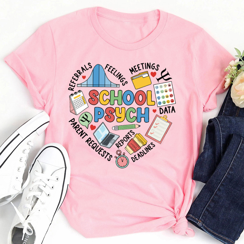 Meeting Data Feelings School Psych Teacher T-Shirt