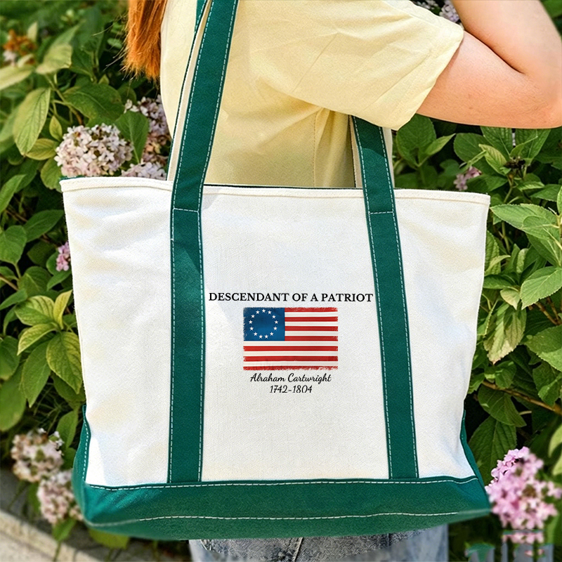 Descendant Of A Patriot Abraham Cartwright 1742-1804 Teacher Canvas Tote Bag