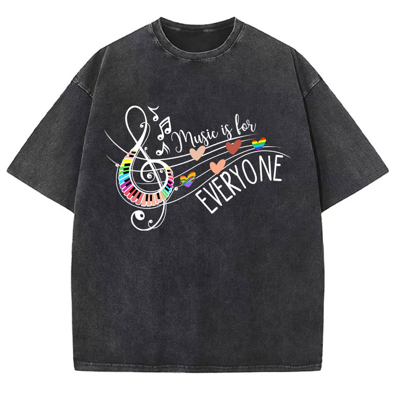 Music Is For Everyone Teacher Washed T-Shirt