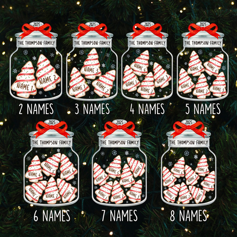 Personalized Name Christmas Tree Cookie Jar Shaker Ornament