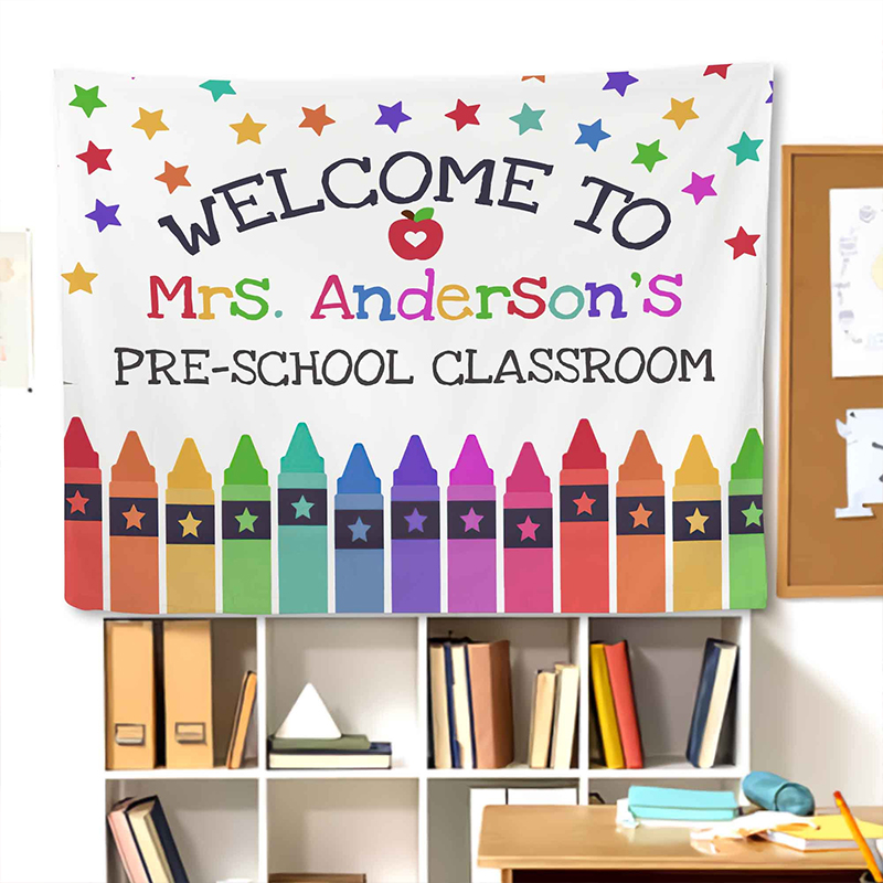 Personalized Welcome To My Class Teacher Classroom Tapestry