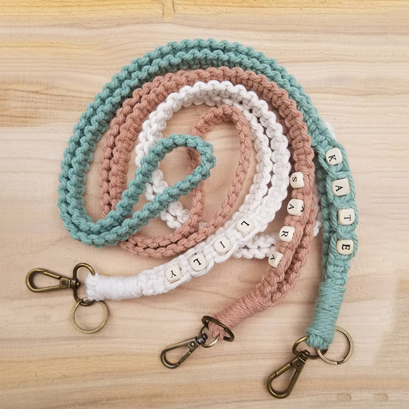 Personalized Macrame Teacher Lanyard