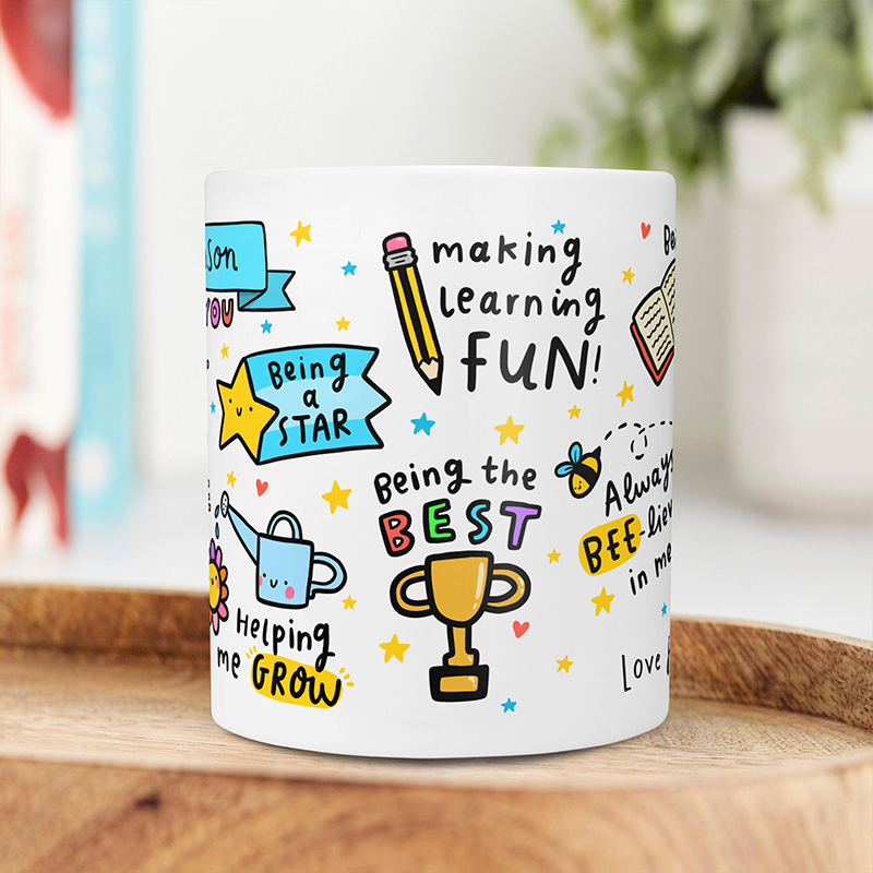 Personalised Name Thank You Teacher Mug