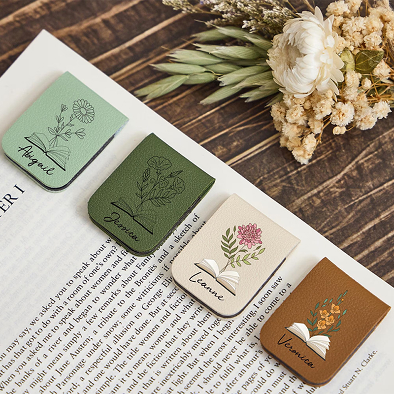 Personalized Birth Flower Teacher Magnetic Bookmark