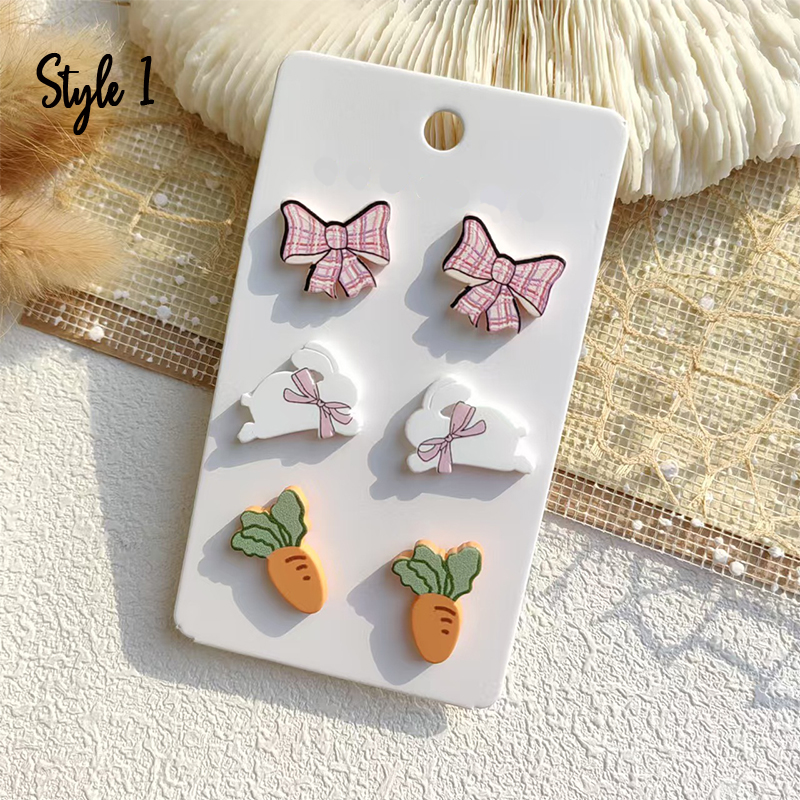 Heart Bunny Egg Combination Teacher Acrylic Earrings