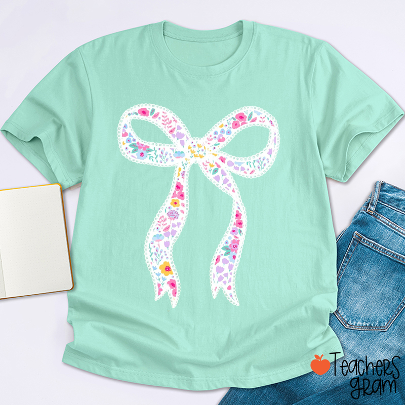 Coquette Summer Bow Teacher T-Shirt