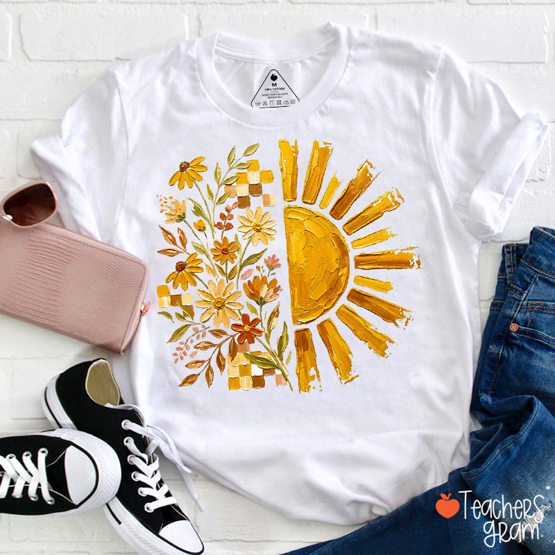 Sunshine Floral Teacher T-Shirt