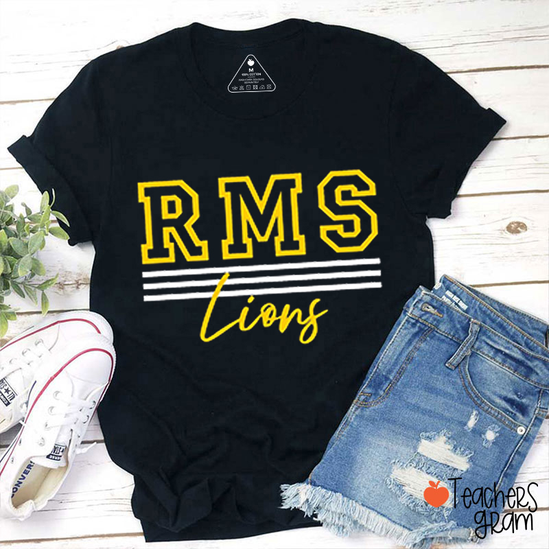 Personalized School Spirit Mascot And Initials Teacher T-Shirt