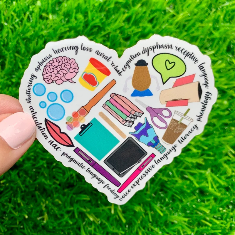 Speech Pathologist Heart Teacher Stickers