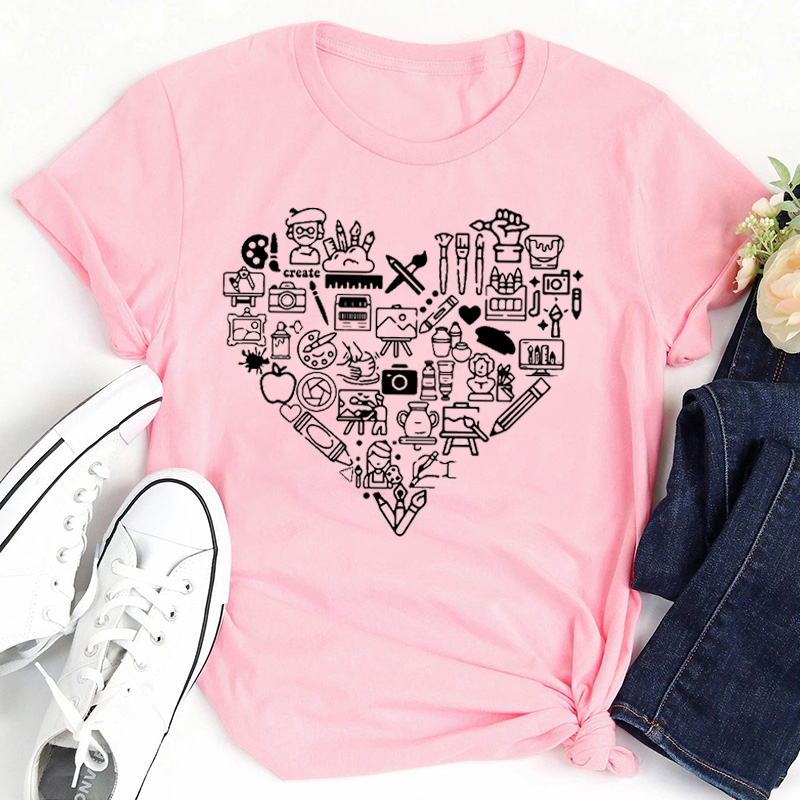 Art Heart Teacher T-Shirt