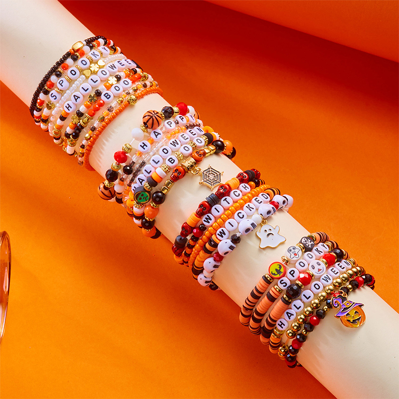 Halloween Pumpkin Ghost Teacher Metal Bracelet