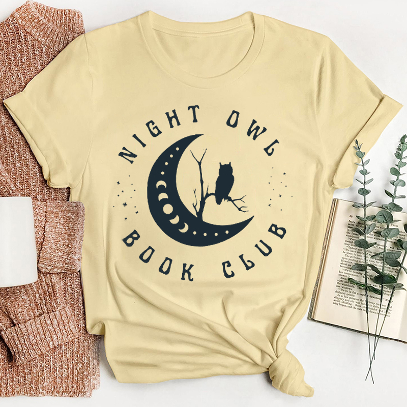 Night Owl Book Club Teacher T-Shirt