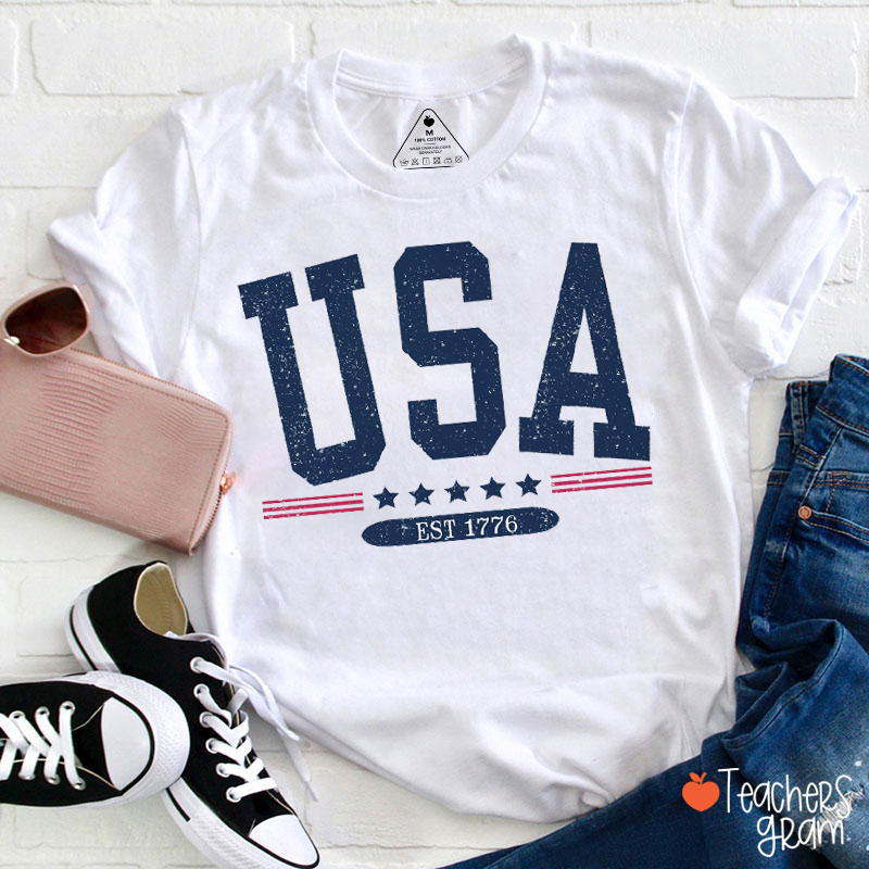 USA EST 1776 Teacher T-Shirt