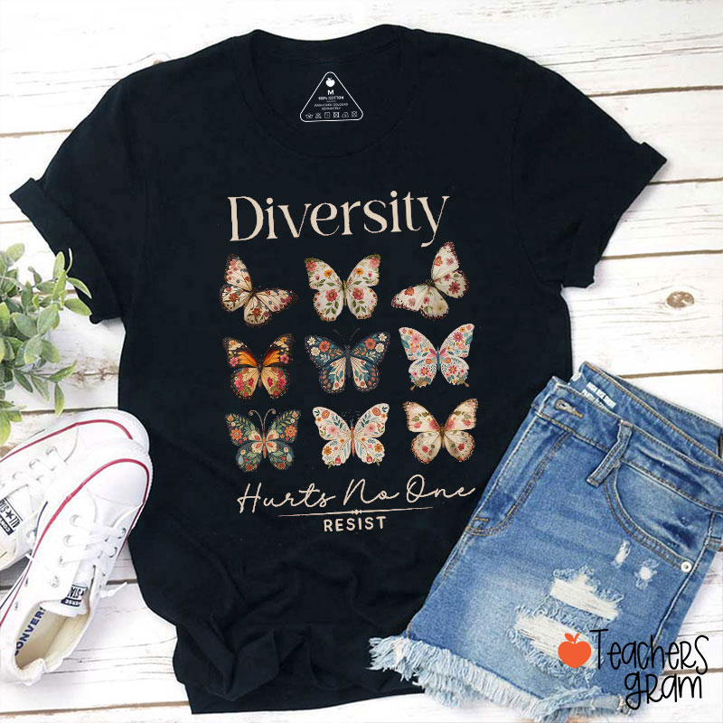 Diversity Hurts No One Resist Teacher T-Shirt