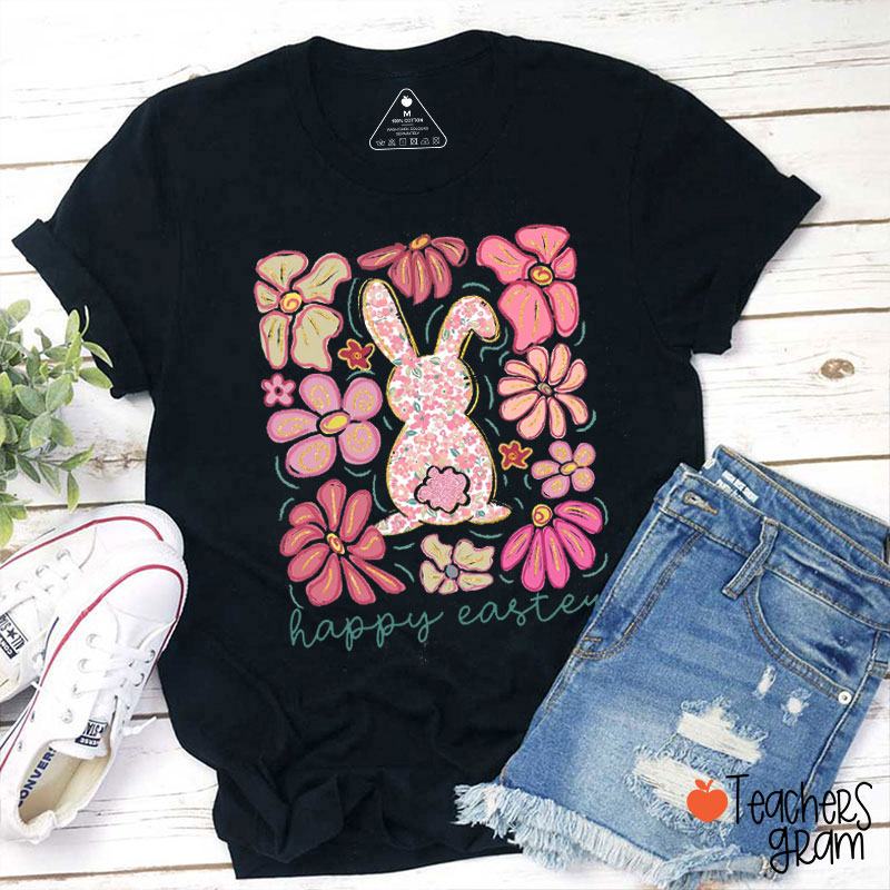 Happy Easter Cute Bunny Teacher T-Shirt