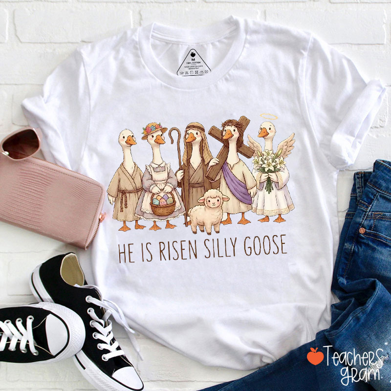 He Is Risen Silly Goose Teacher T-Shirt