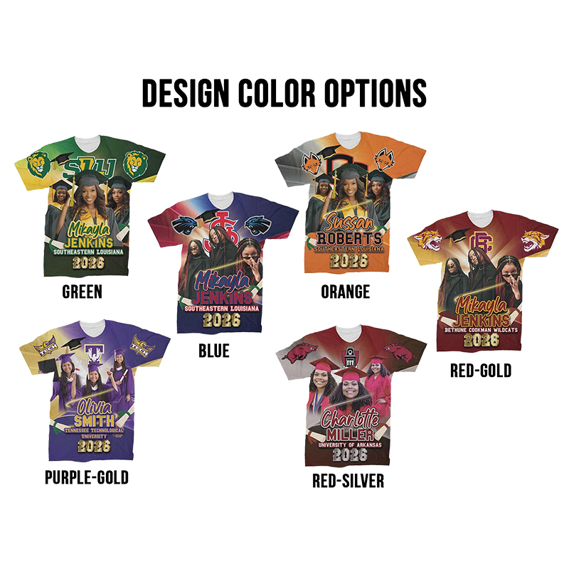 Personalized Photo All Over Print Graduation Teacher Eco Oversized Graphic T-Shirt