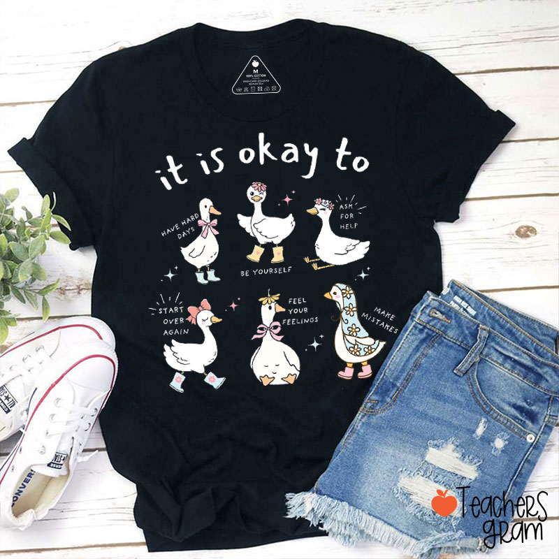 It's Okay To Have Hard Days Teacher T-Shirt