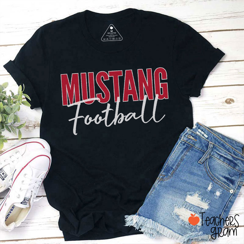 Personalized Mascot Sport Block Script Teacher T-Shirt