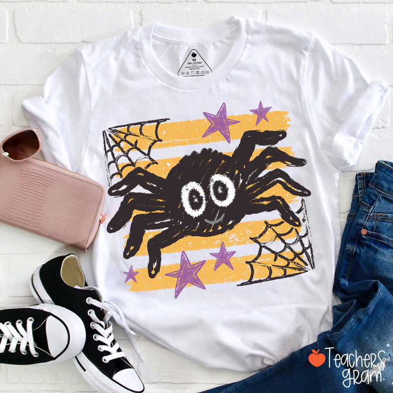 Starlight Spiderweb Stripes Teacher T-Shirt