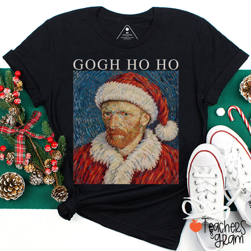 Gogh Ho Ho Art Pun Holiday Teacher T-Shirt