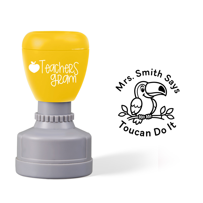 Personalized Name Says Toucan Do It Teacher Stamp