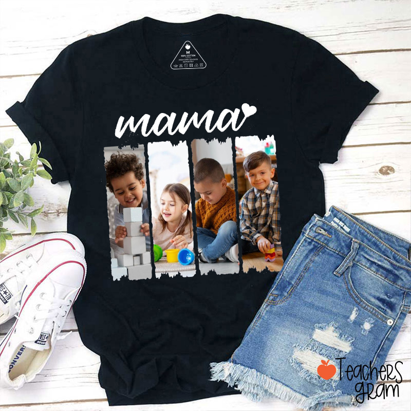Personalized Kids Photo Mothers Day Gift Teacher T-Shirt