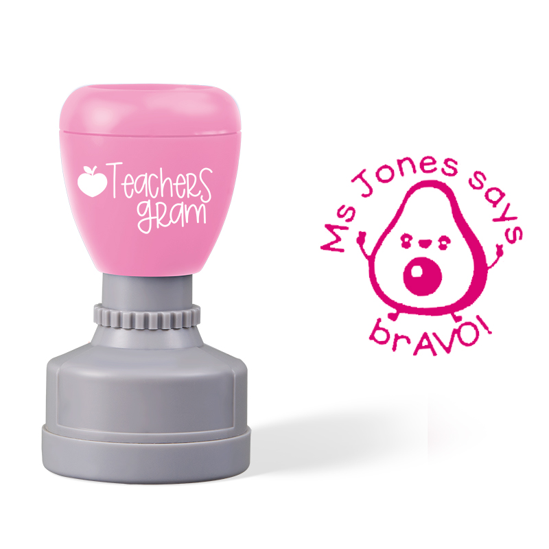 Personalized Name Bravo Teacher Stamp