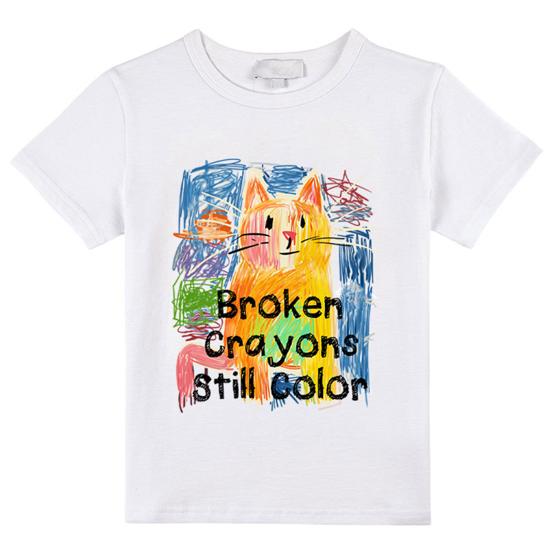 Broken Crayons Still Color Cat Class T-Shirt