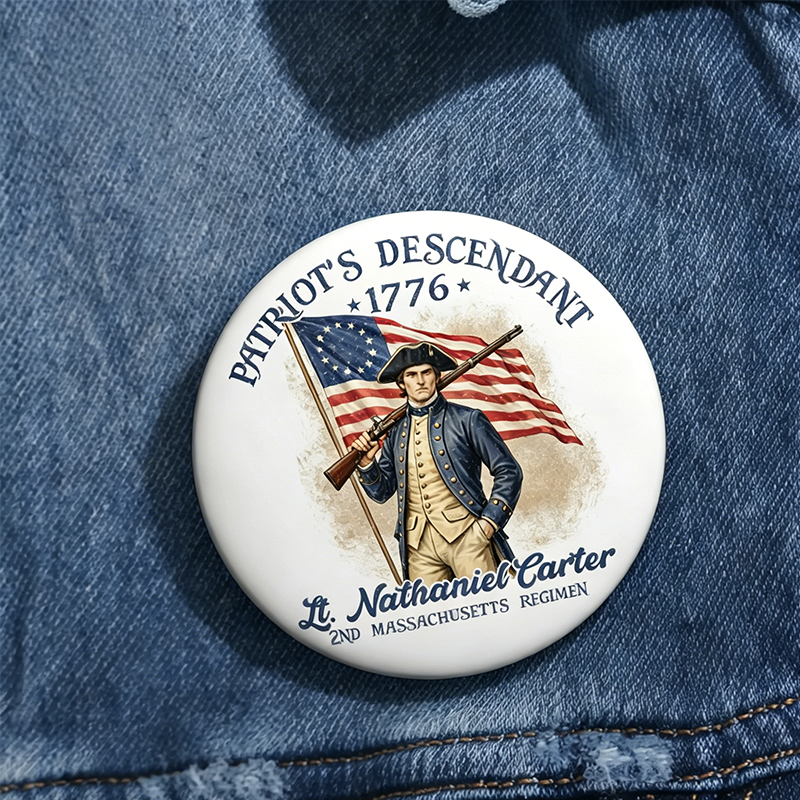 Personalized Patriot's Descendant Teacher Pinback Button