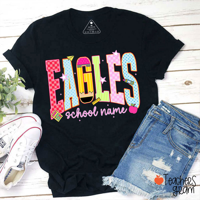 Personalized Mascot And School Name Arch Teacher T-Shirt