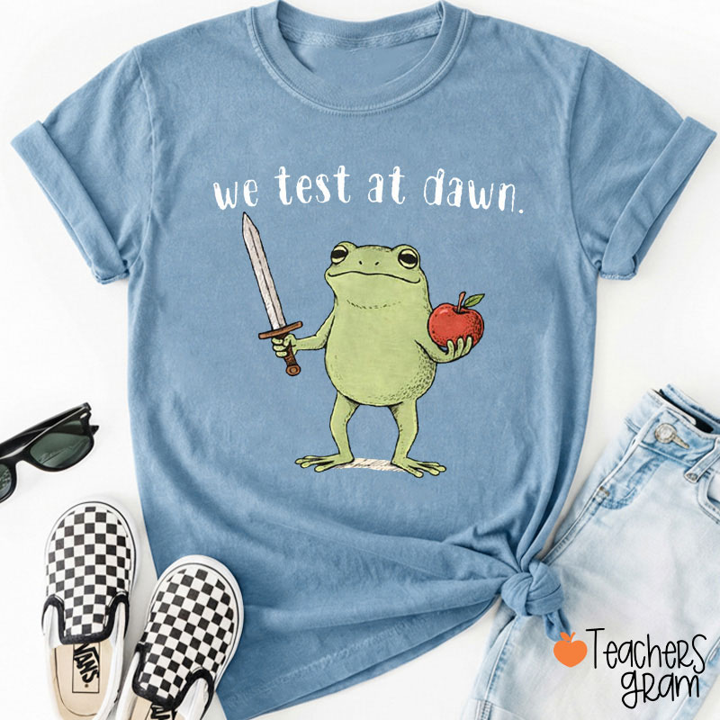 Meme Frog We Test At Dawn Teacher T-Shirt